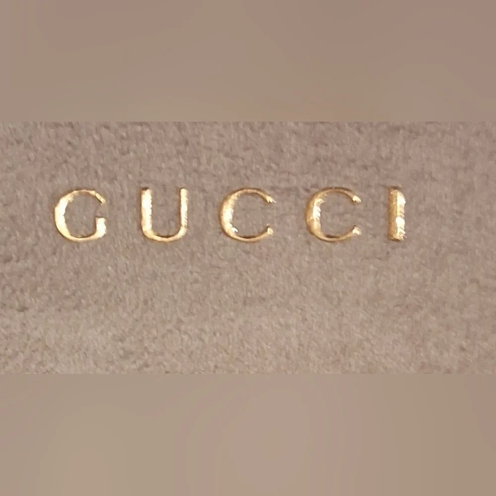 EUC Gucci GG Sima Mocha Signature Folding Sunglass Eyeglass Hard Travel Case